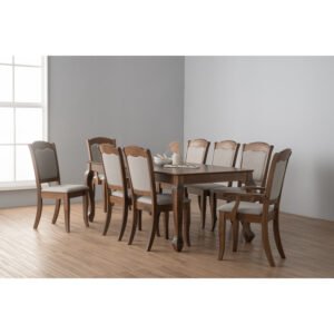 146077/241374/241373 1+6+2 LOTUM DINING TABLE WITH LOTUM DINING & SIDE CHAIR